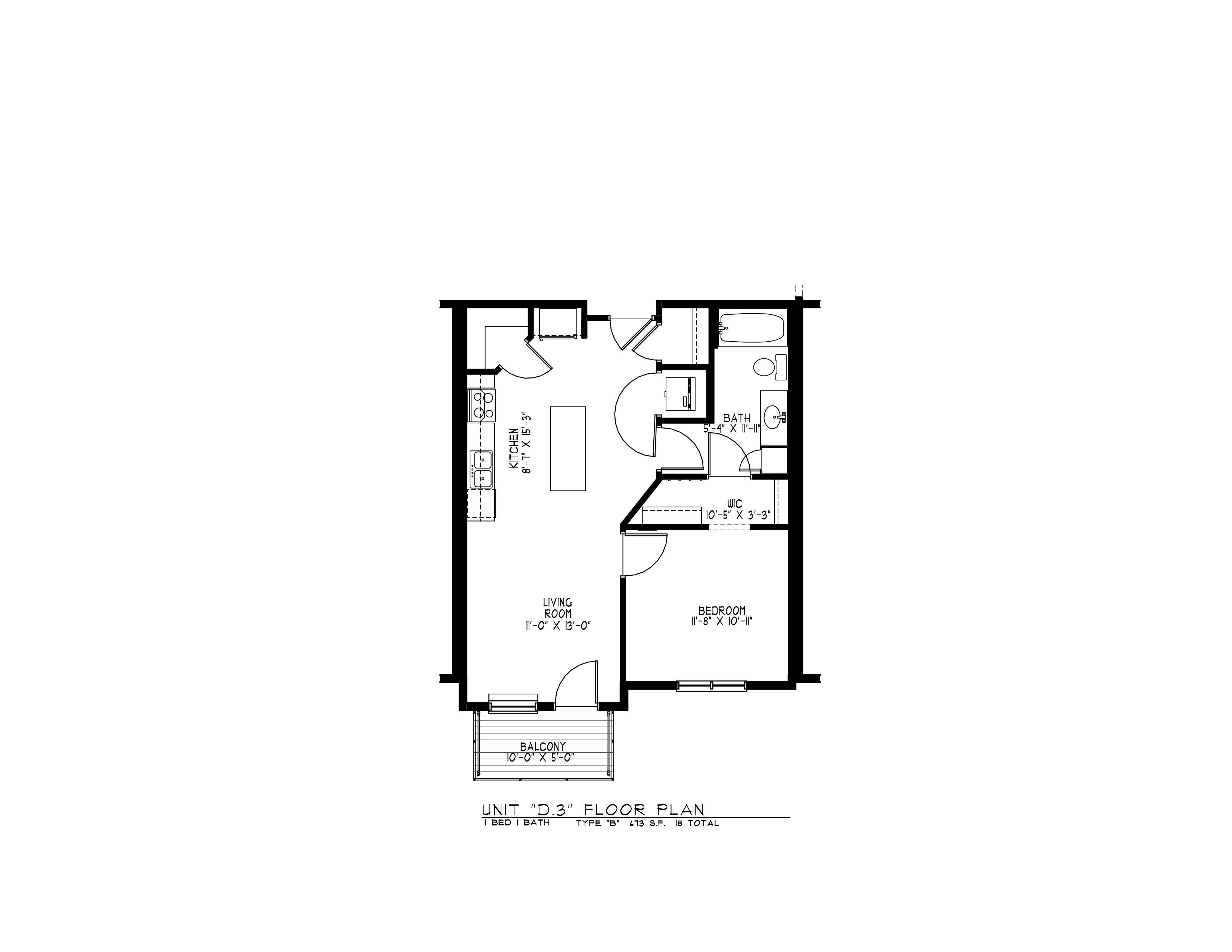 1 Bedroom Floor Plan 5
