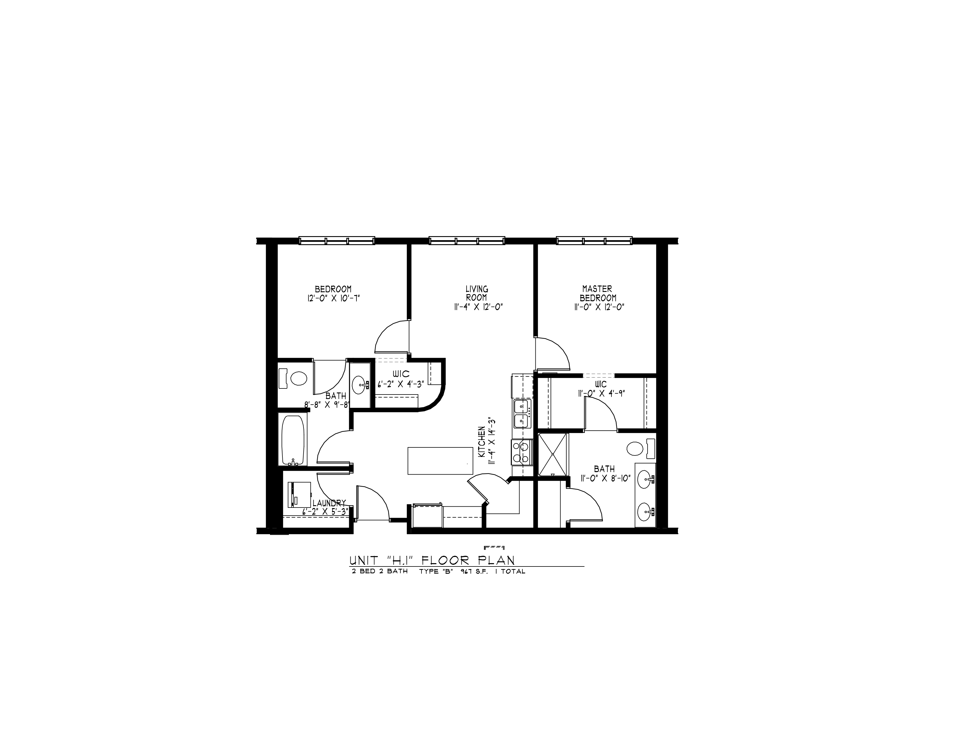 2 Bedroom Floor Plan 9